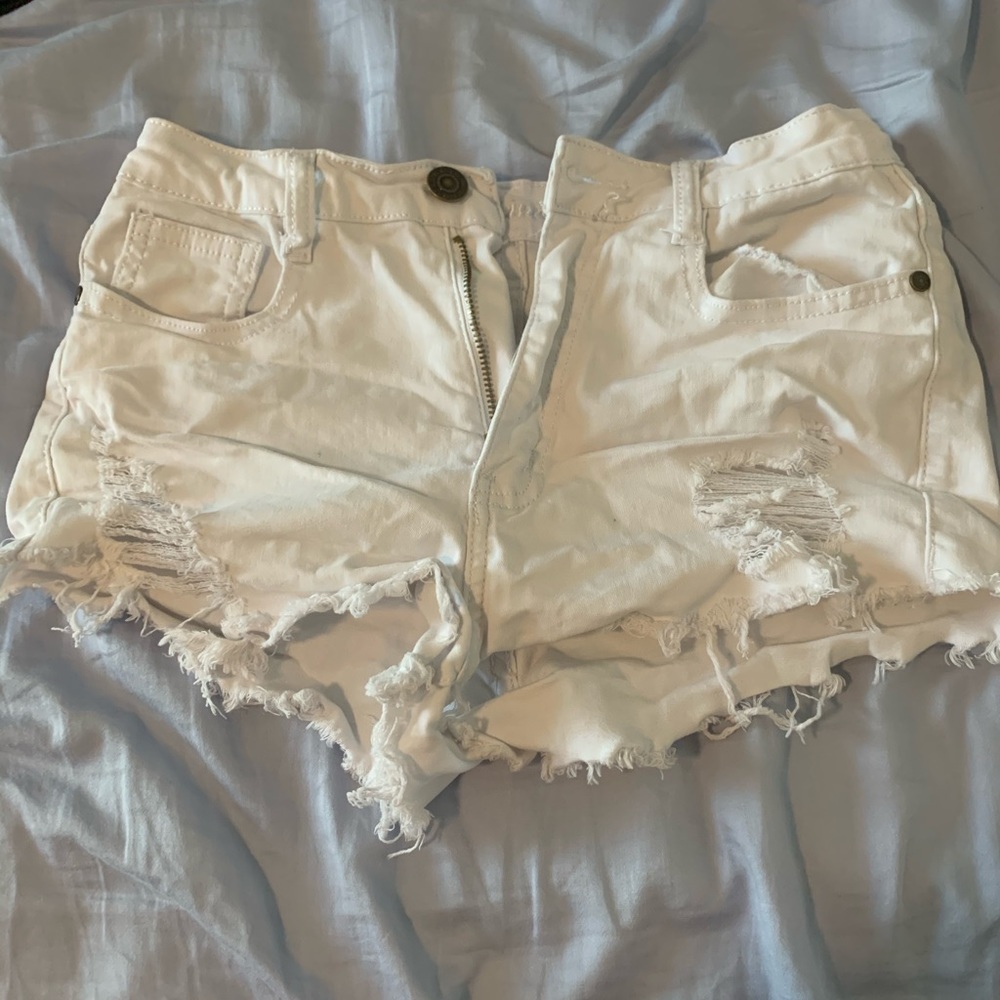 White denim shorts